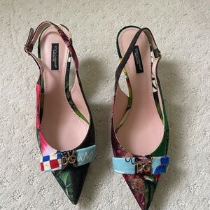 Dolce & Gabbana Slingback Heels with Bow Detail